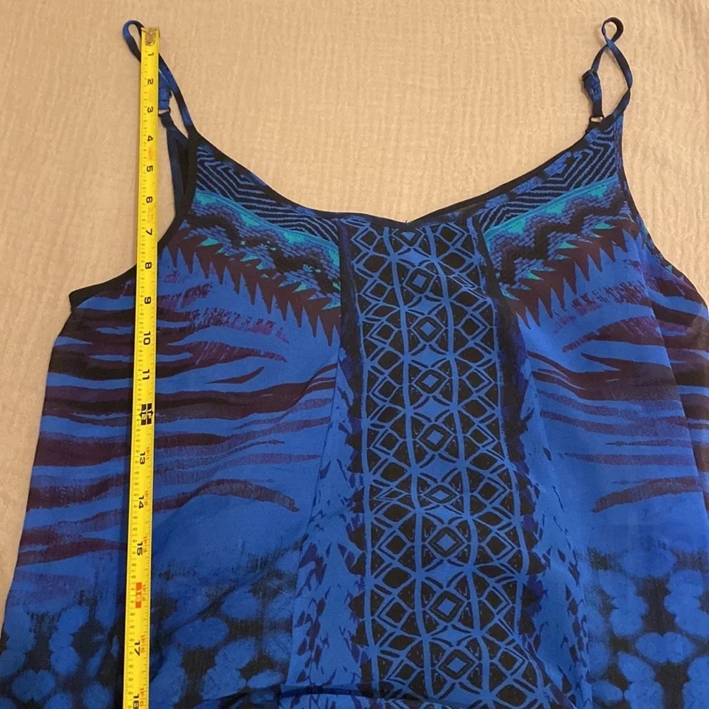 Express Black and Blue Patterned Maxi Dress. Size S